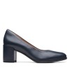 Clarks - Freva55 Court Navy Leather