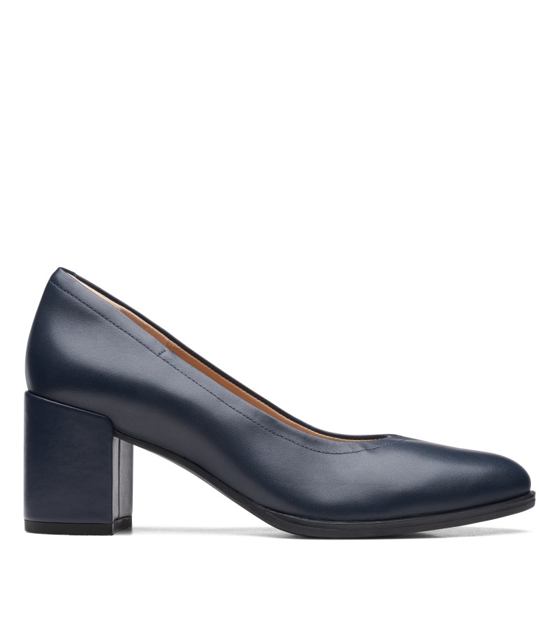 Clarks - Freva55 Court Navy Leather