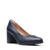 Clarks - Freva55 Court Navy Leather