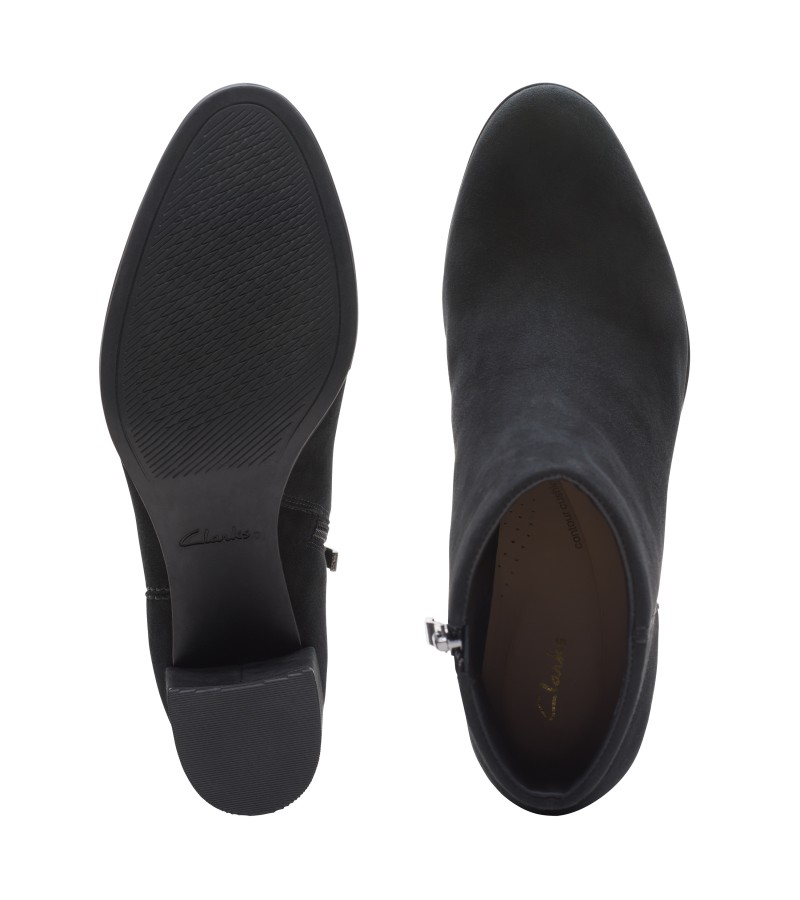 Clarks - Freva55 Zip Black Suede