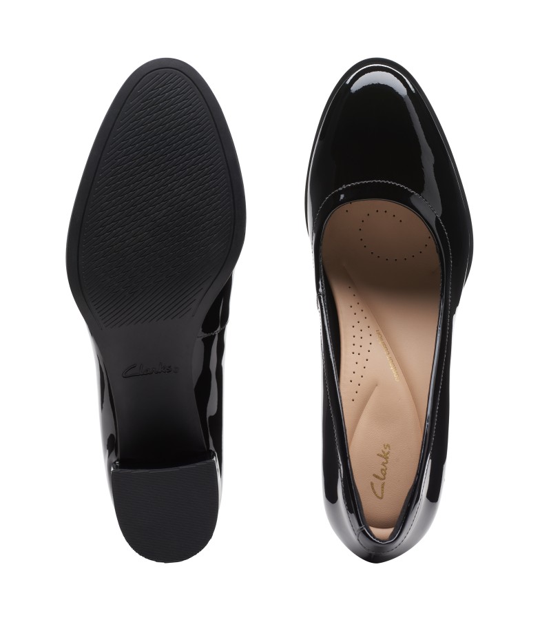 Clarks - Freva55 Court Black Patent