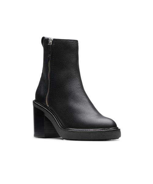 Clarks - Cassiano Zip Black Leather Clarks - Cassiano Zip Black Leather