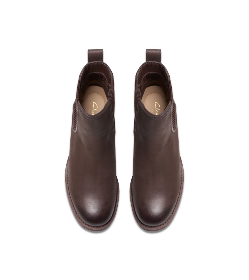 Clarks - Chamberly Top Dark Brown Leather