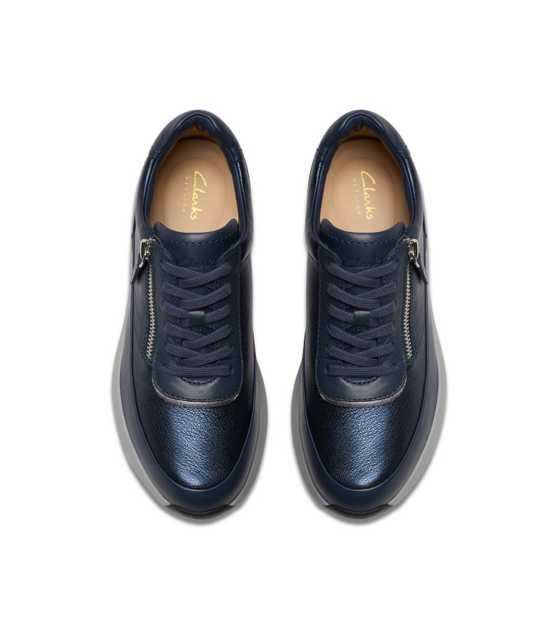 Clarks - Tivoli Zip Navy Combi Leather