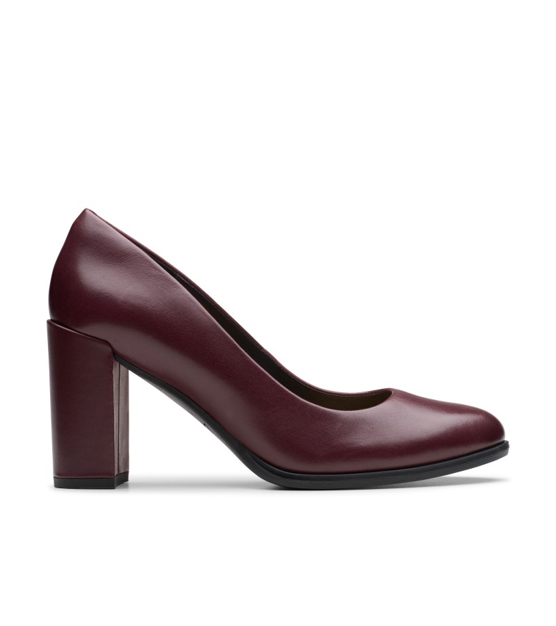 Clarks - Freva85 Court Wine Leather