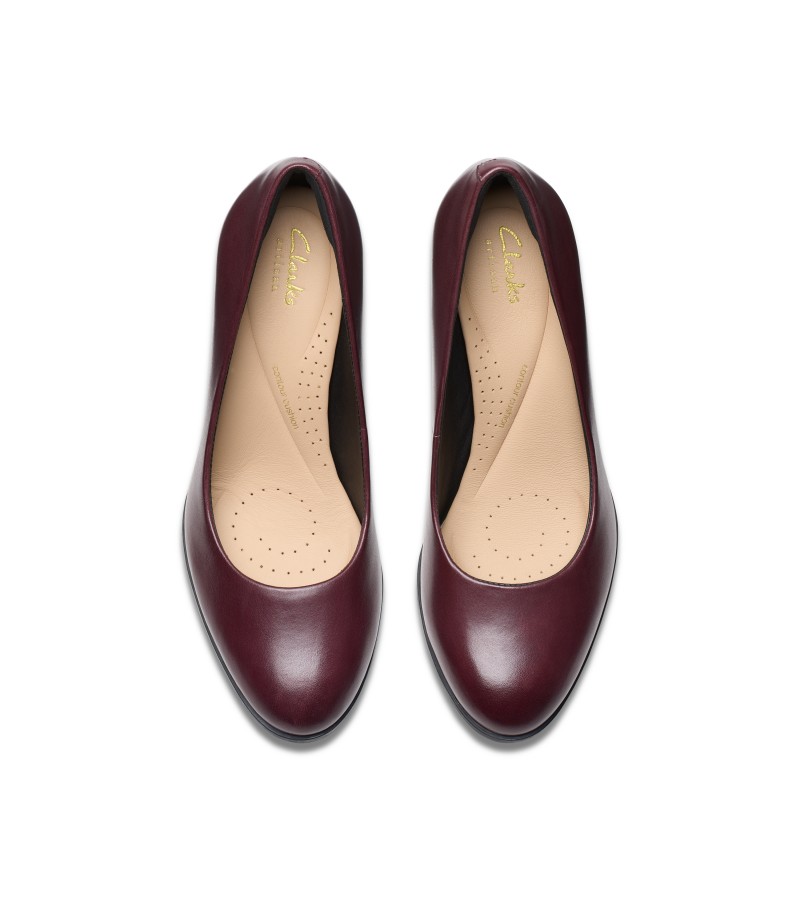 Clarks - Freva85 Court Wine Leather