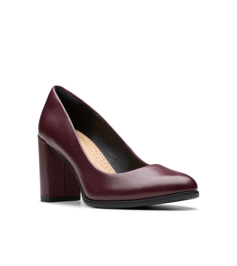 Clarks - Freva85 Court Wine Leather