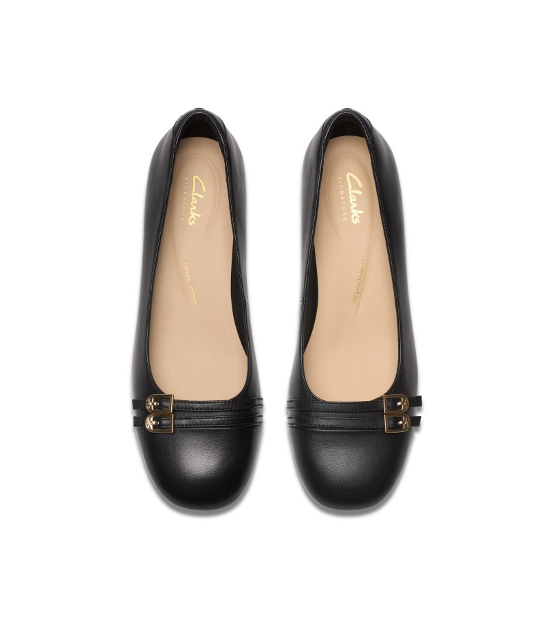 Clarks - Daiss30 Court Black Leather