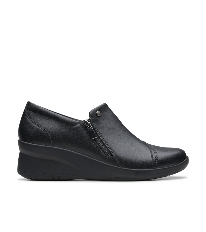 Clarks - Suttyn Zip Black Leather