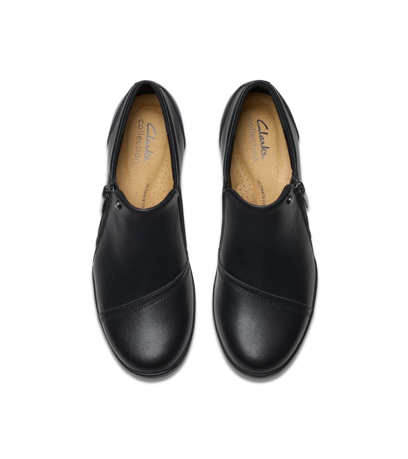 Clarks - Suttyn Zip Black Leather