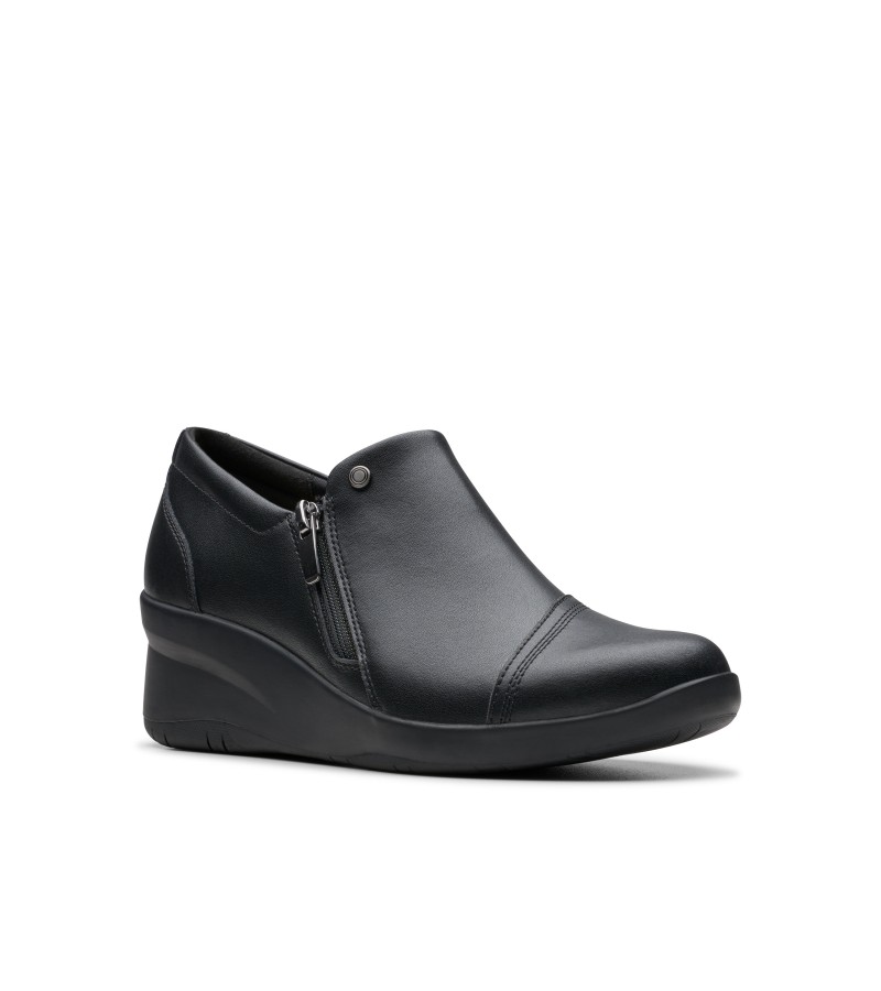 Clarks - Suttyn Zip Black Leather