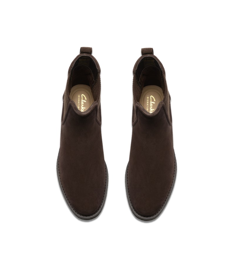 Clarks - Nella Top Dark Brown Suede Clarks - Nella Top Dark Brown Suede