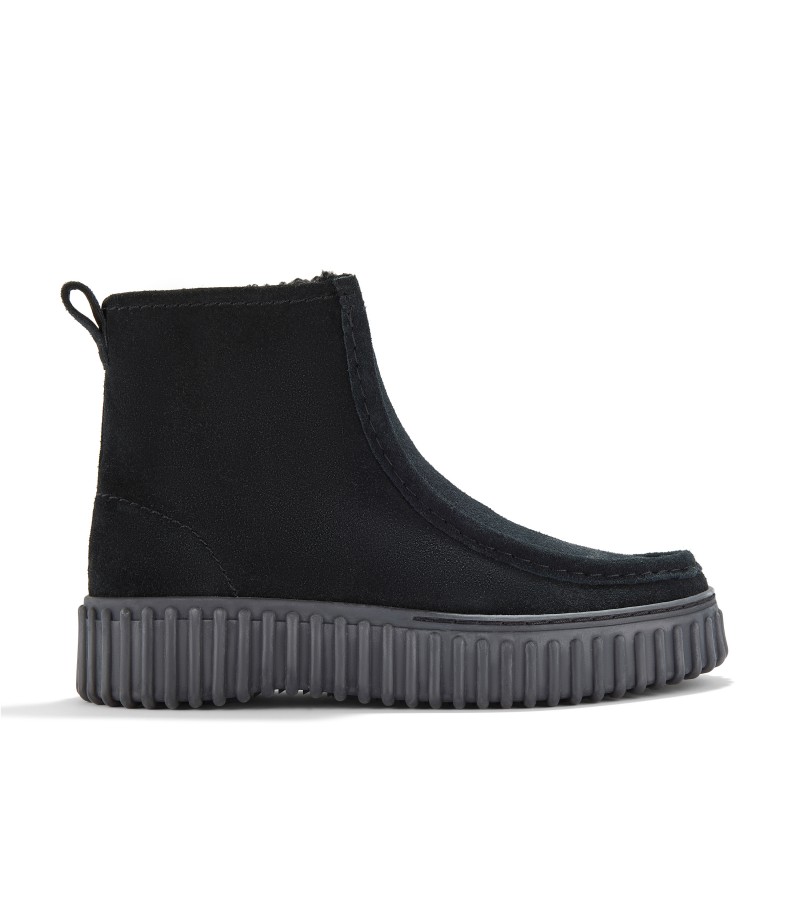 Clarks - Torhill Cozy Black WLined Suede
