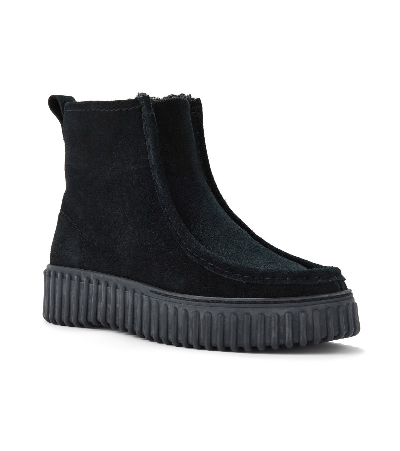Clarks - Torhill Cozy Black WLined Suede