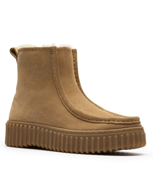 Clarks - Torhill Cozy Light Tan WLined Suede
