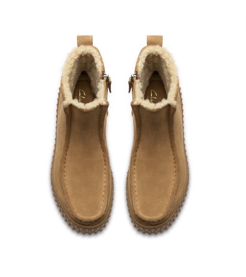 Clarks - Torhill Cozy Light Tan WLined Suede Clarks - Torhill Cozy Light Tan WLined Suede