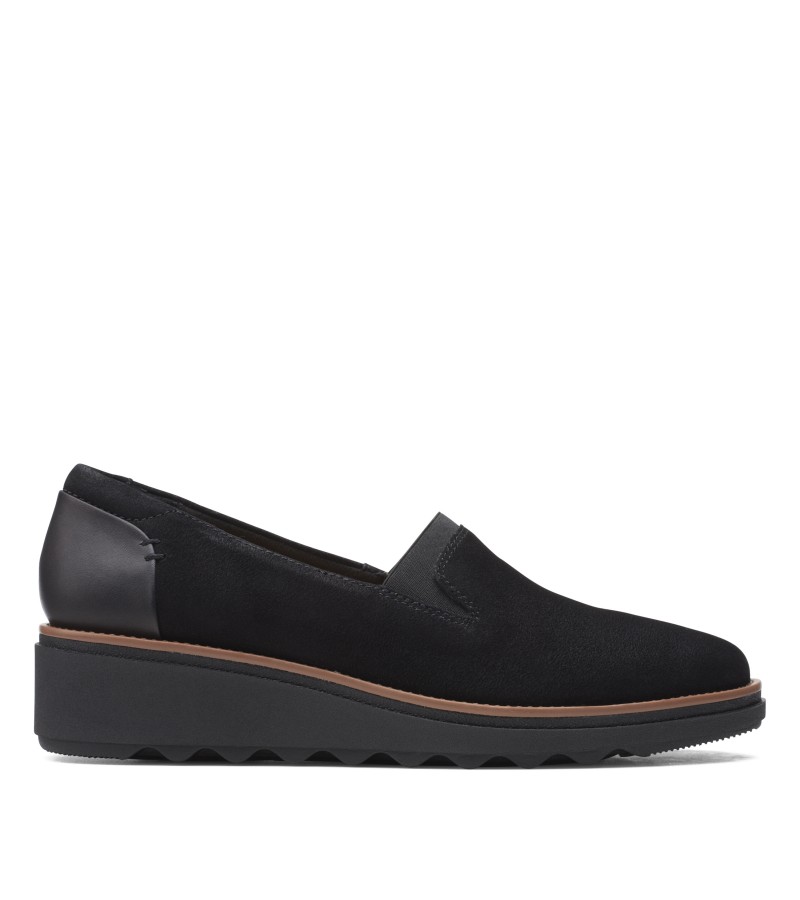 Clarks - Sharon Dolly Black Suede Clarks - Sharon Dolly Black Suede