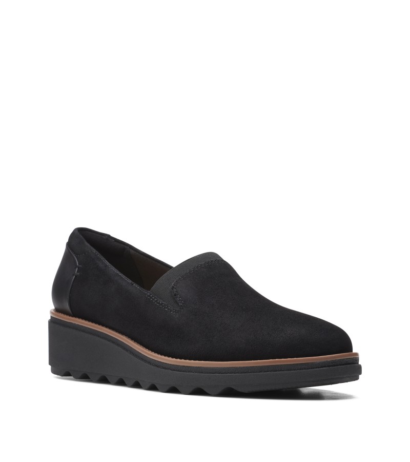 Clarks - Sharon Dolly Black Suede Clarks - Sharon Dolly Black Suede