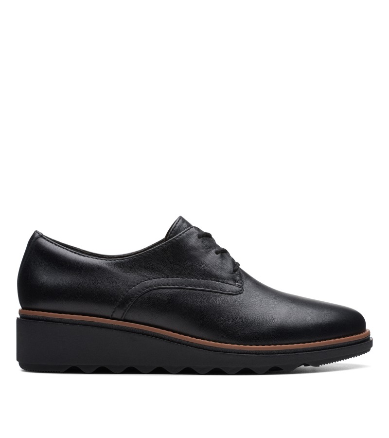 Clarks - Sharon Rae Black Leather Clarks - Sharon Rae Black Leather