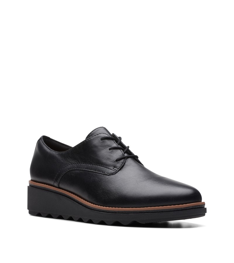 Clarks - Sharon Rae Black Leather Clarks - Sharon Rae Black Leather