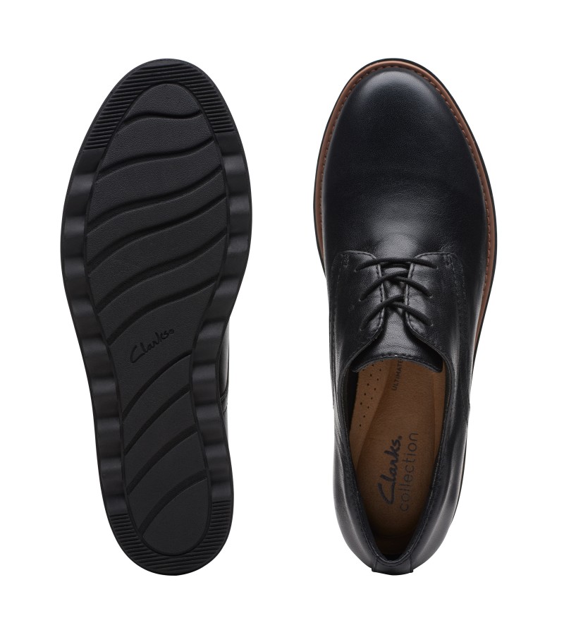 Clarks - Sharon Rae Black Leather Clarks - Sharon Rae Black Leather