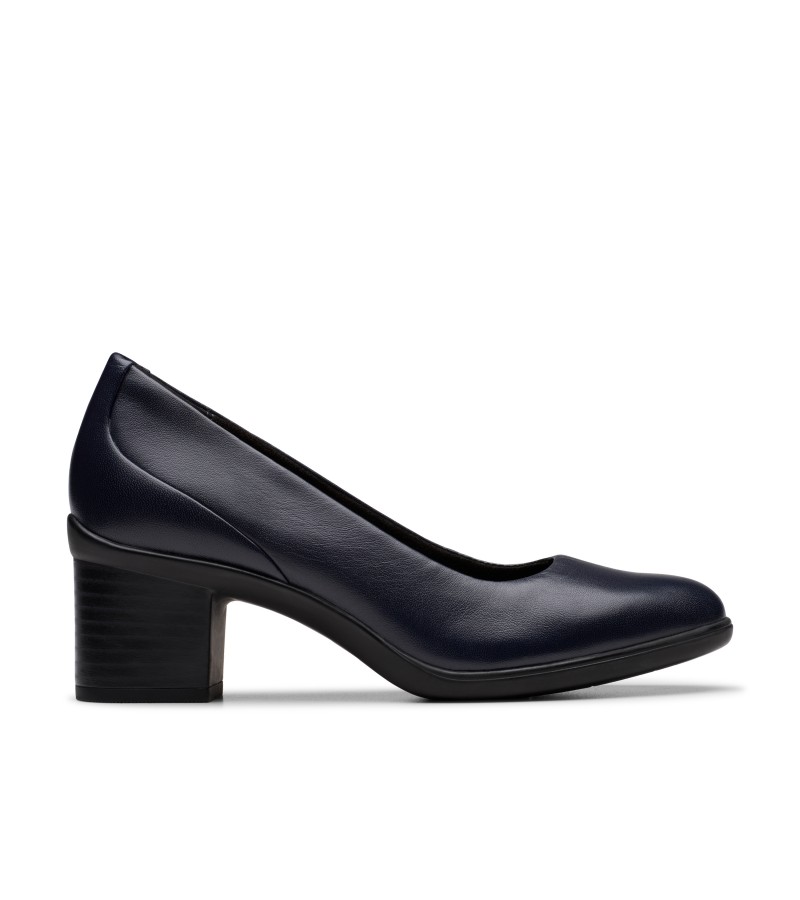 Clarks - Shaya Poppy Navy Leather Clarks - Shaya Poppy Navy Leather