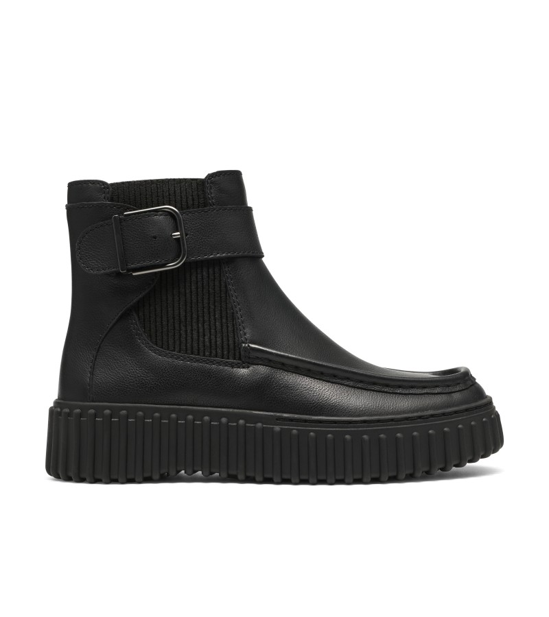 Clarks - Torhill Buckle Black Tumbled Leather