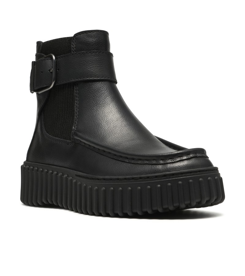 Clarks - Torhill Buckle Black Tumbled Leather