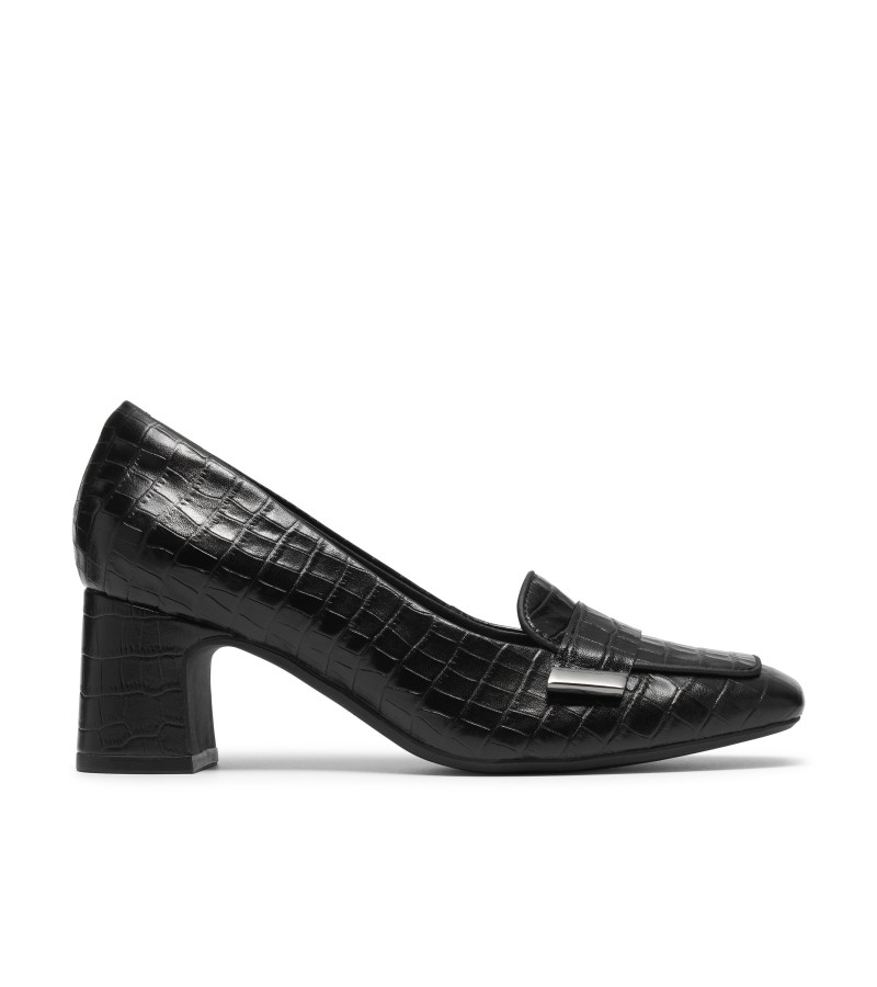 Clarks - Fernie Edge Black Croc Leather