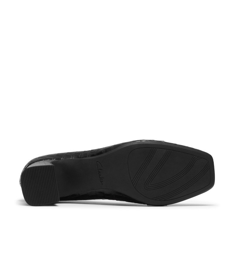 Clarks - Fernie Edge Black Croc Leather