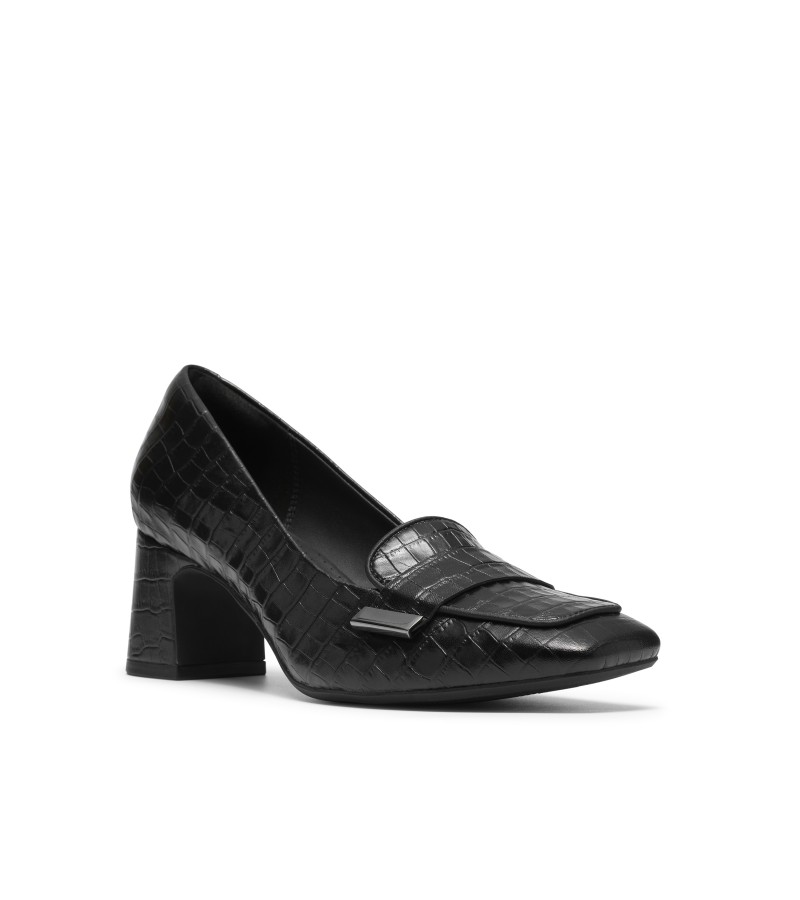 Clarks - Fernie Edge Black Croc Leather