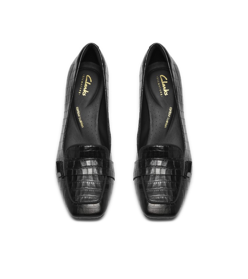 Clarks - Fernie Edge Black Croc Leather