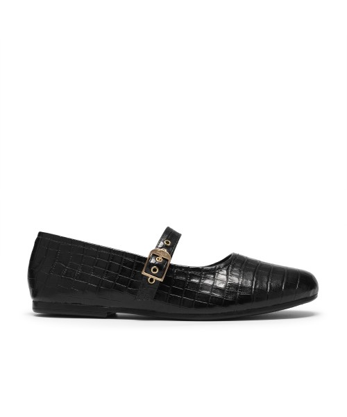 Clarks - Livia Jane Black Croc Leather Clarks - Livia Jane Black Croc Leather