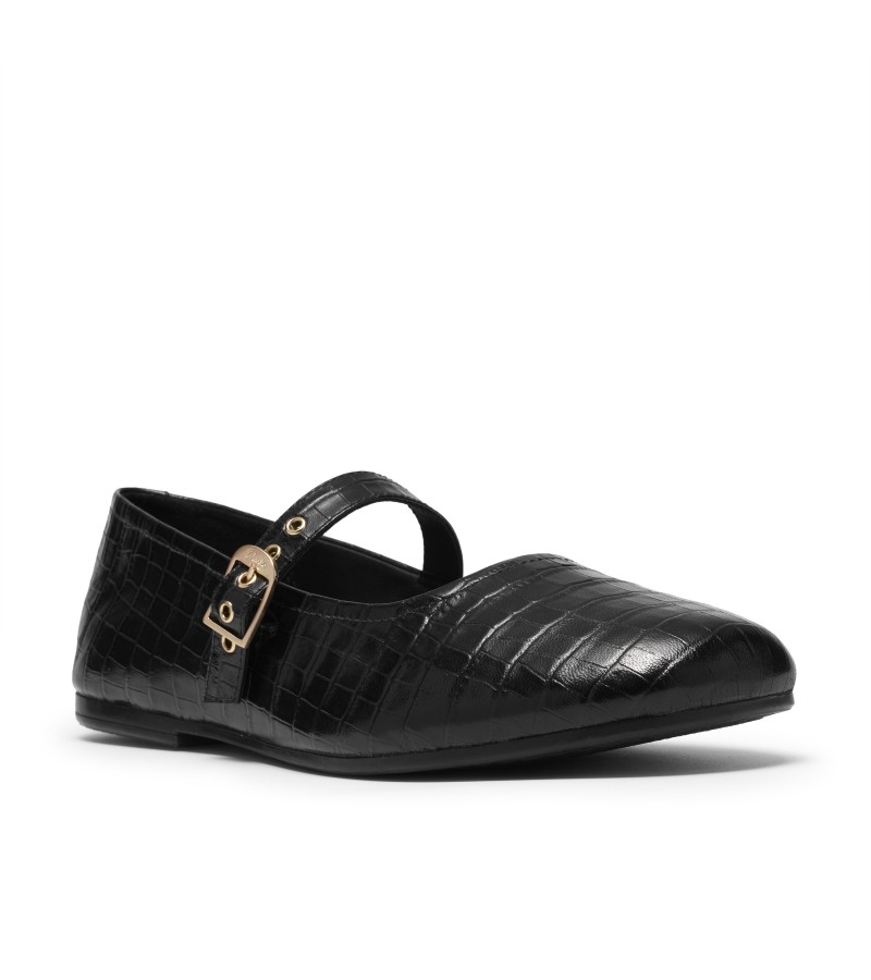 Clarks - Livia Jane Black Croc Leather Clarks - Livia Jane Black Croc Leather