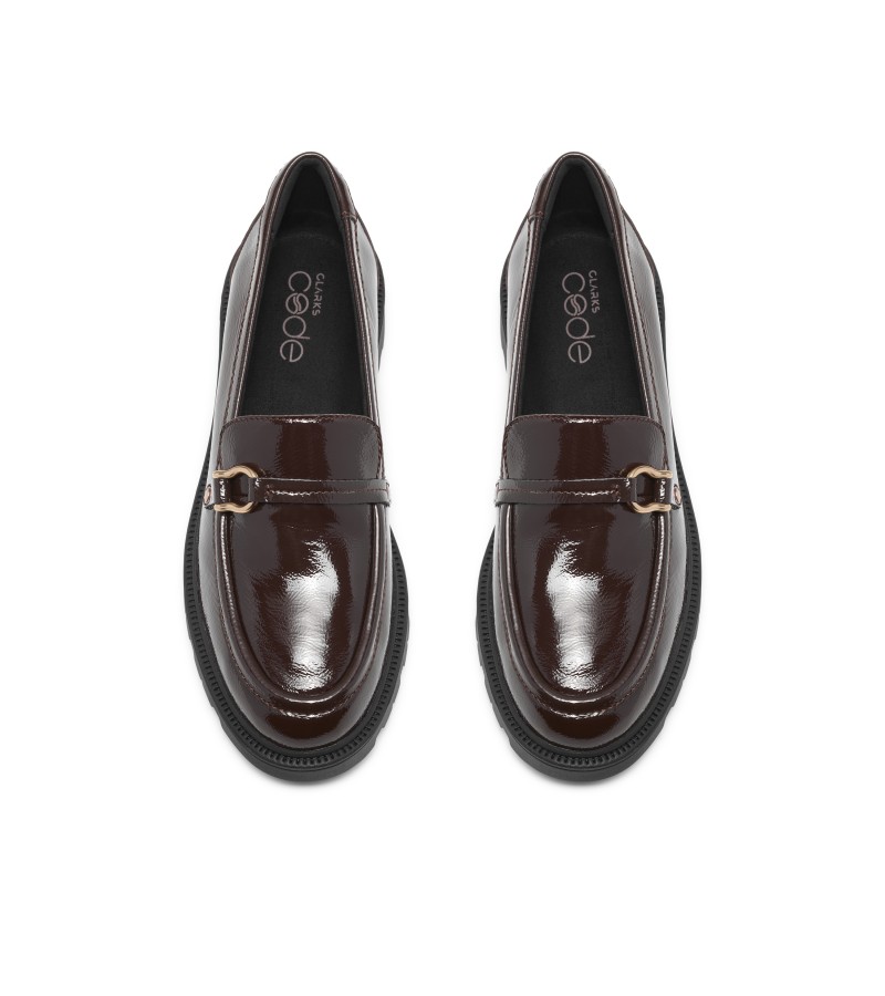 Clarks - Code L Step Dark Brown Patent