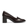 Clarks - Fernie Edge Dark Brown Croc Leather