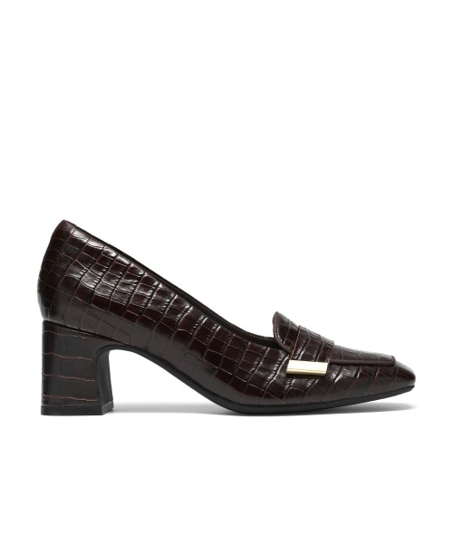 Clarks - Fernie Edge Dark Brown Croc Leather