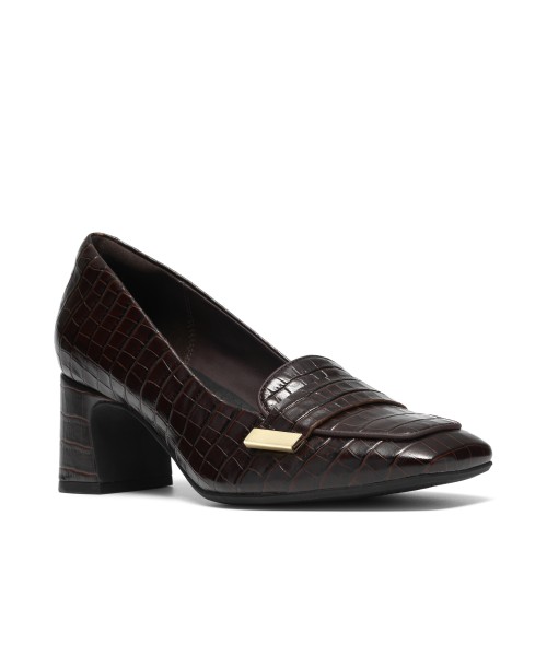 Clarks - Fernie Edge Dark Brown Croc Leather