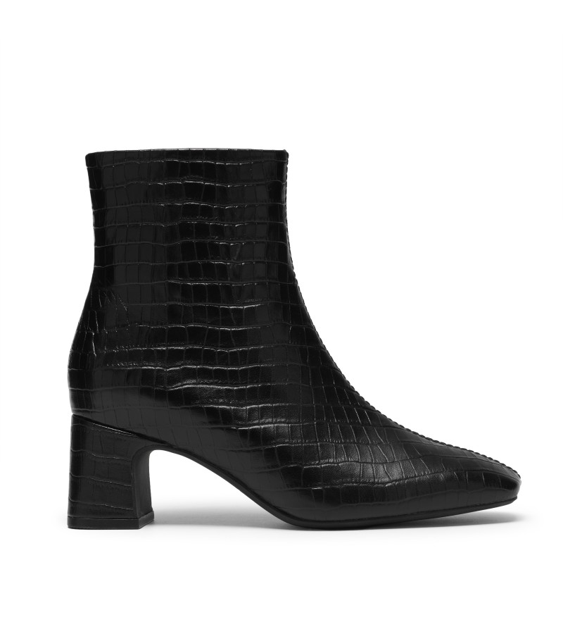 Clarks - Fernie Zip Black Croc Leather Clarks - Fernie Zip Black Croc Leather