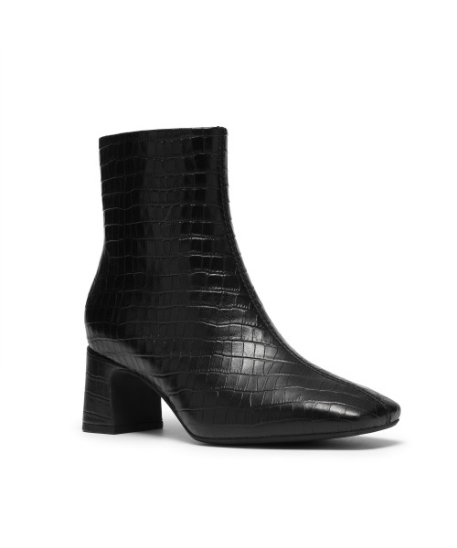 Clarks - Fernie Zip Black Croc Leather