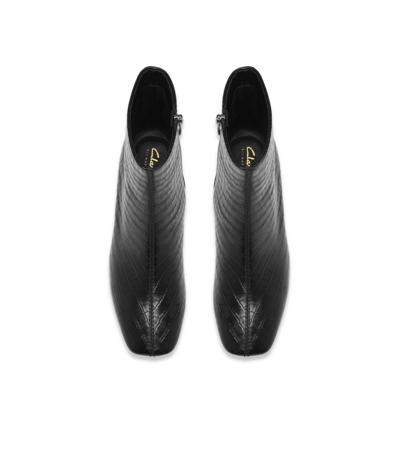Clarks - Fernie Zip Black Croc Leather Clarks - Fernie Zip Black Croc Leather