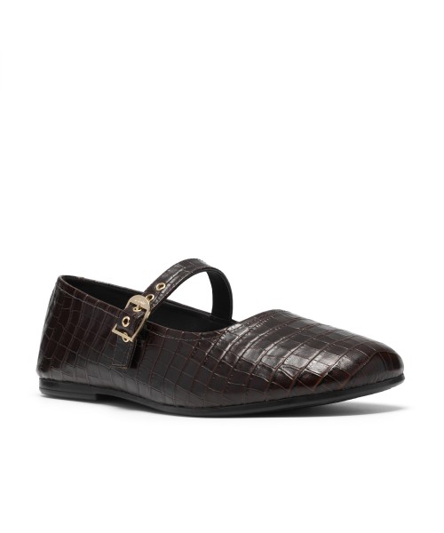 Clarks - Livia Jane Dark Brown Croc Leather