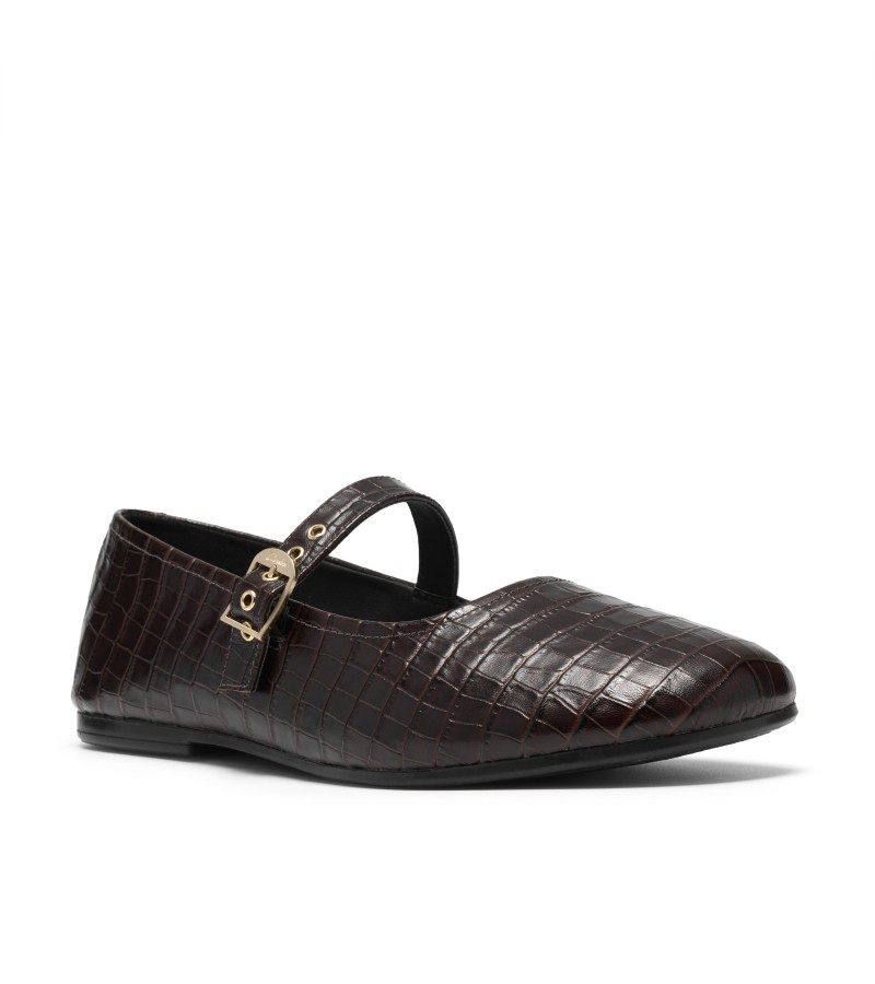 Clarks - Livia Jane Dark Brown Croc Leather