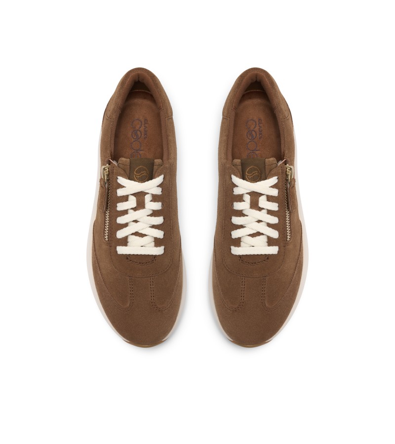 Clarks - Code R Run Dark Tan Suede