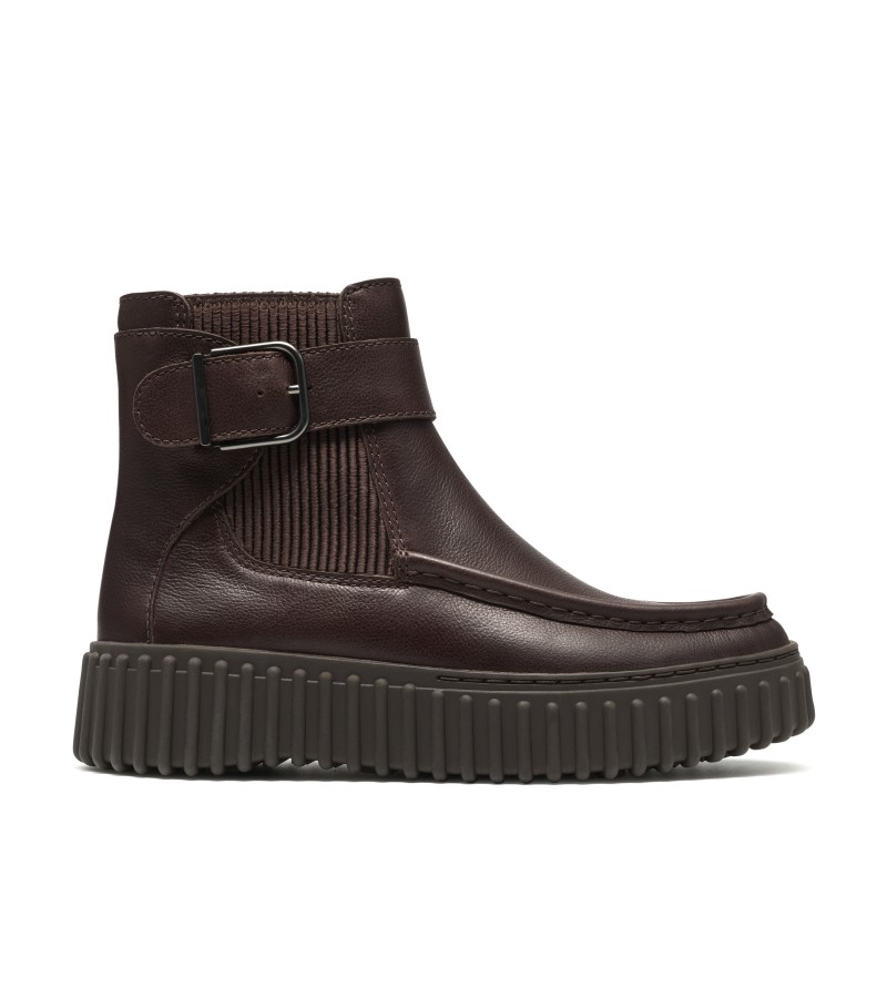 Clarks - Torhill Buckle Dark Brown Leather