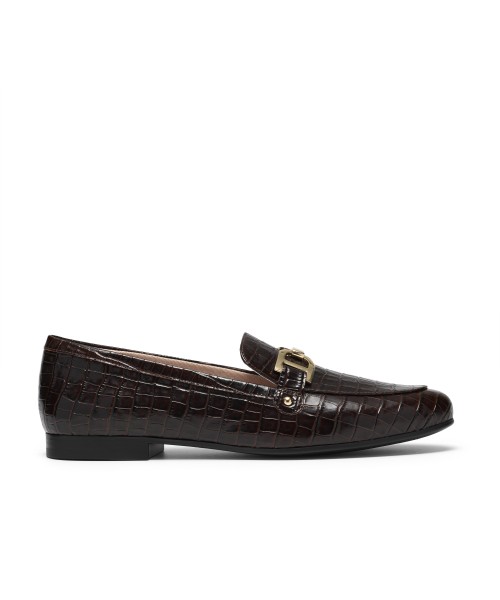 Clarks - Tamna Trim Brown Croc Leather Clarks - Tamna Trim Brown Croc Leather