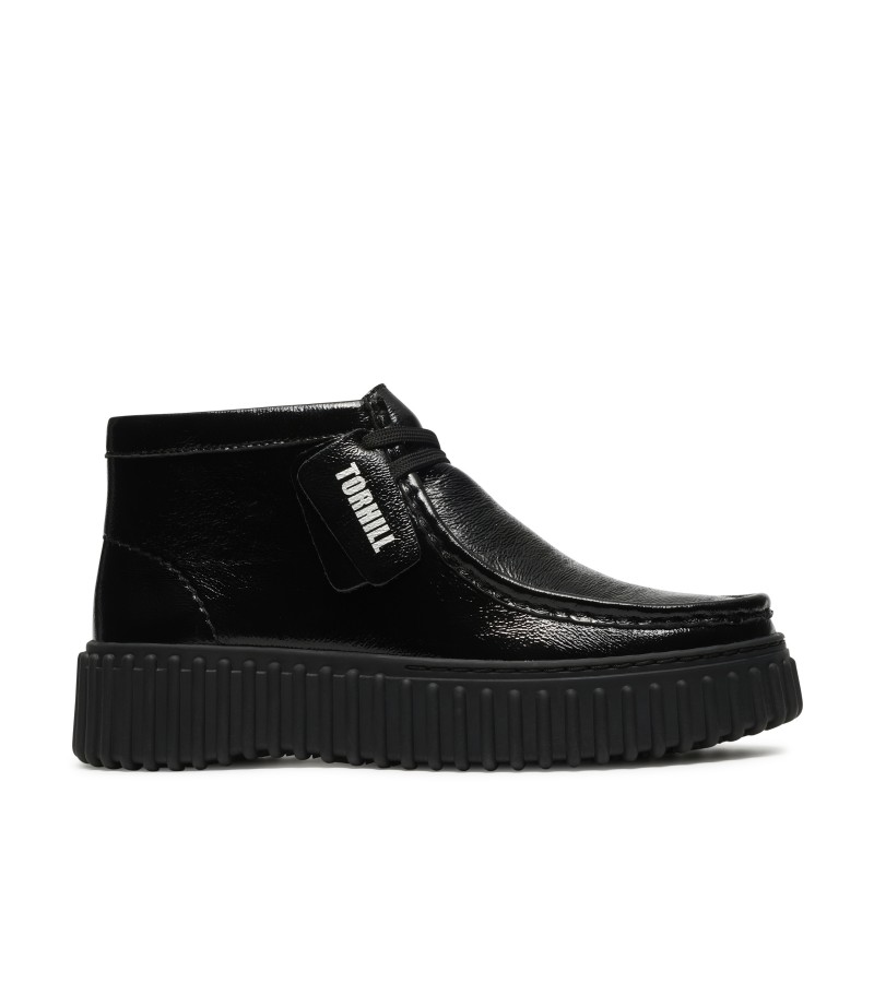 Clarks - Torhill Moss Black Metallic Leather