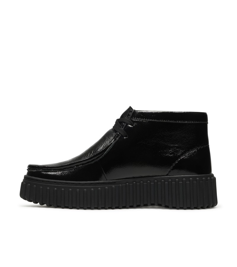 Clarks - Torhill Moss Black Metallic Leather