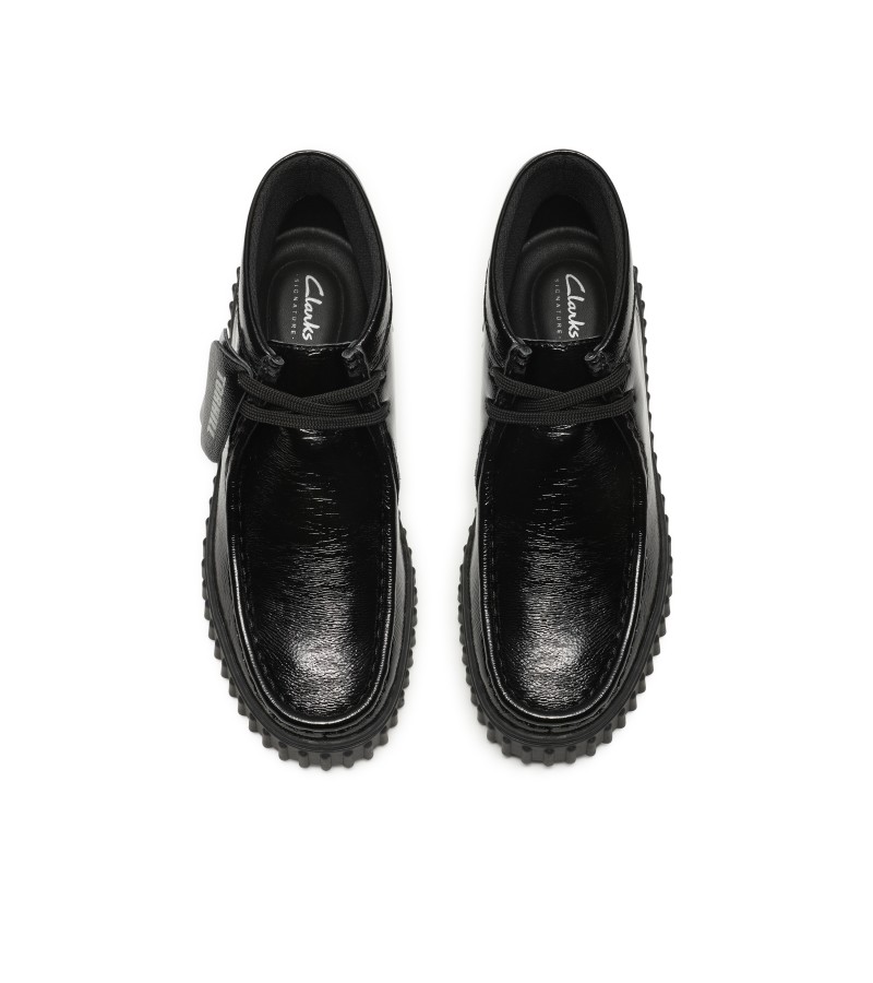 Clarks - Torhill Moss Black Metallic Leather