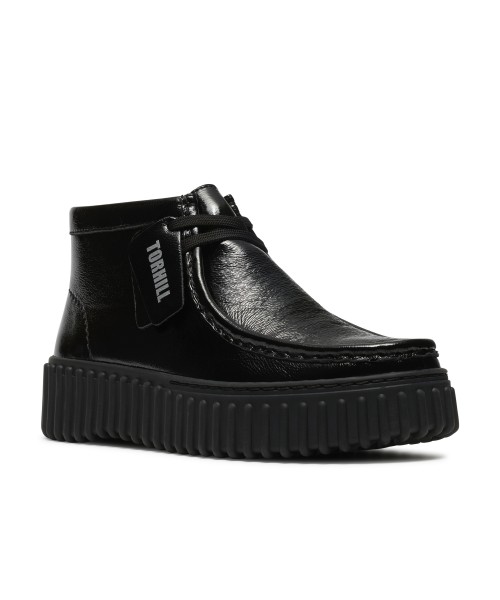 Clarks - Torhill Moss Black Metallic Leather